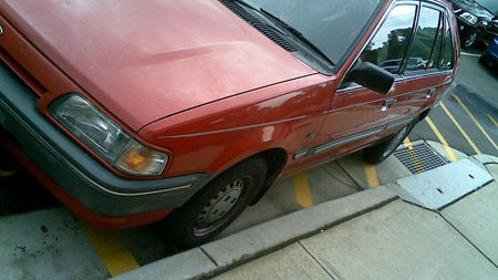 美國女子為避校車開車上人行道 被判佩戴“傻瓜”標志 美國女子因開車上人行道被判佩戴“傻瓜”標志