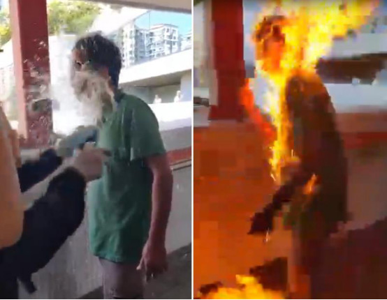 “他們想讓香港癱瘓!”暴徒對市民淋潑易燃液體、朝校車前扔汽油彈…… “他們想讓香港癱瘓!”暴徒對市民淋潑易燃液體、朝校車前扔汽油彈……