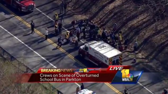 圖為事故現場截圖。圖片來源：WBALTV