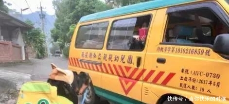 狗狗背著書包叼著奶嘴等校車，老師卻說：你超重了不能上！